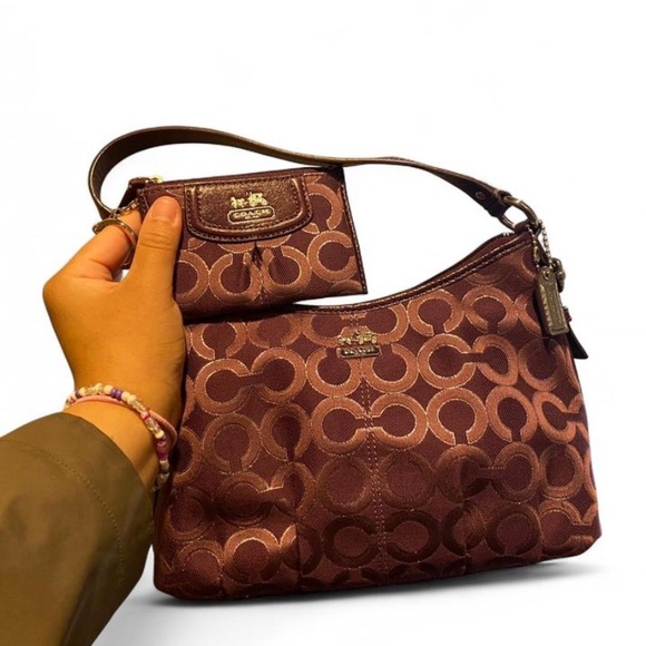 Coach Handbags - Purple Coach Madison with matching wallet 😍